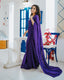 Royal Purple Draped Saree Gown — view 1