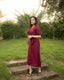 Maroon Georgette Buttoned Dress — view 1