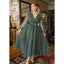 Sage Tulle Wrap Midi Dress with Belt