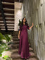 Pleated Plum Silk Dress (Lined)