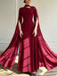 Cape Sleeve Cutout Neck Maxi Gown
