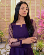 Deep Purple Sheer Cape Jumpsuit