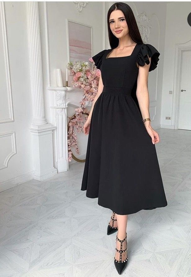 Black Georgette Dress Hover Image