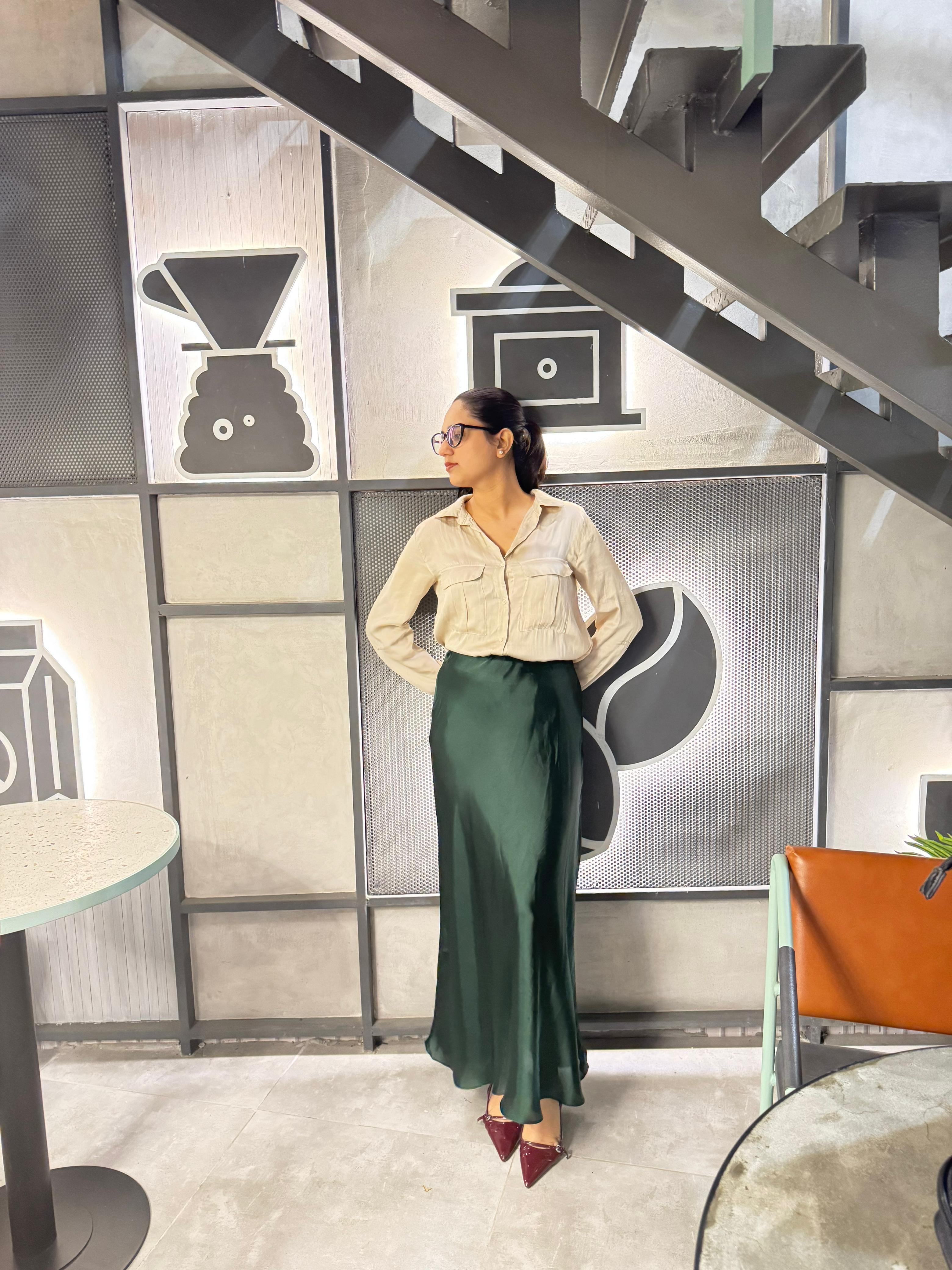 Silk Skirt - Bottle Green