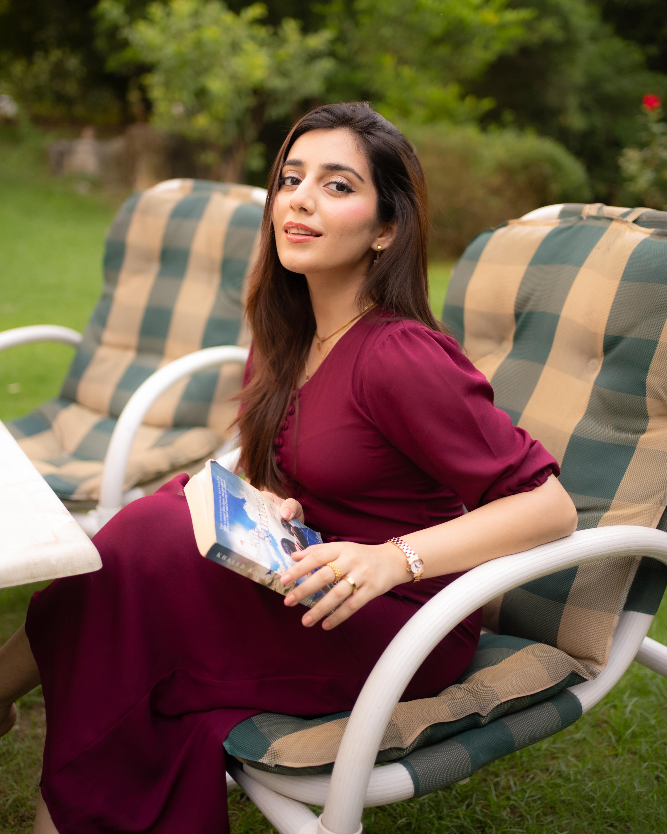 Maroon Georgette Buttoned Dress