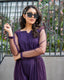 Royal Plum Cape-Overlay Jumpsuit