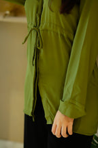 Olive Tie-Waist Tunic Top