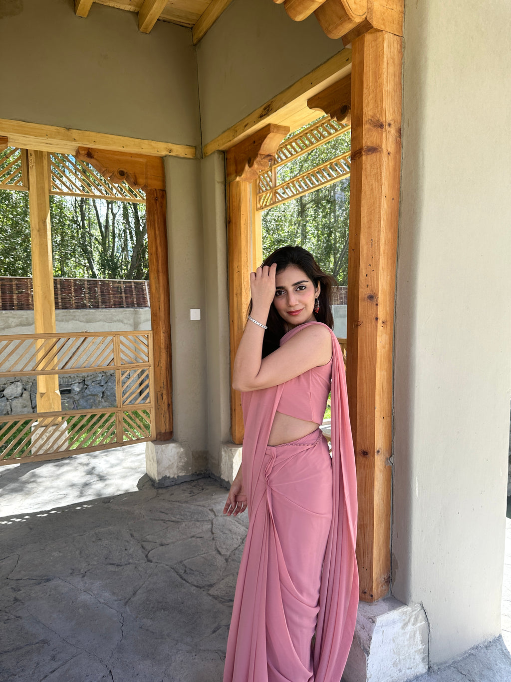 Soft Pink Chiffon Saree