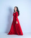Scarlet Satin Puff Sleeve Gown