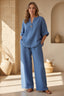 Sky Blue Linen Co-ord Set