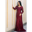 Wine Sequin V-Neck Gown